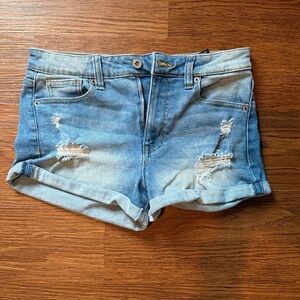 Altar'd State Light Blue Distressed Jean Shorts